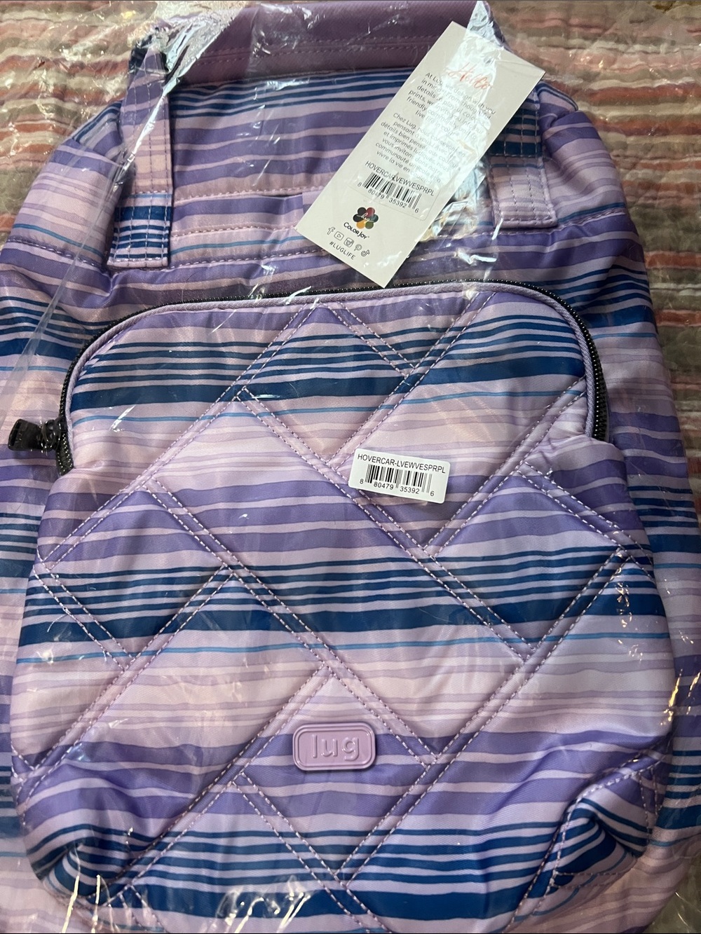 NIP~LUG~ Hovercar Backpack in Purple Love Stripe
